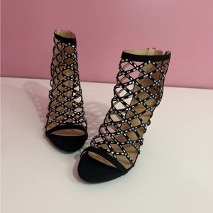 Elegant Black Strappy Women's Heels